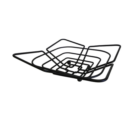 Home Collection Grid Black Metal Fruit Bowl Holder