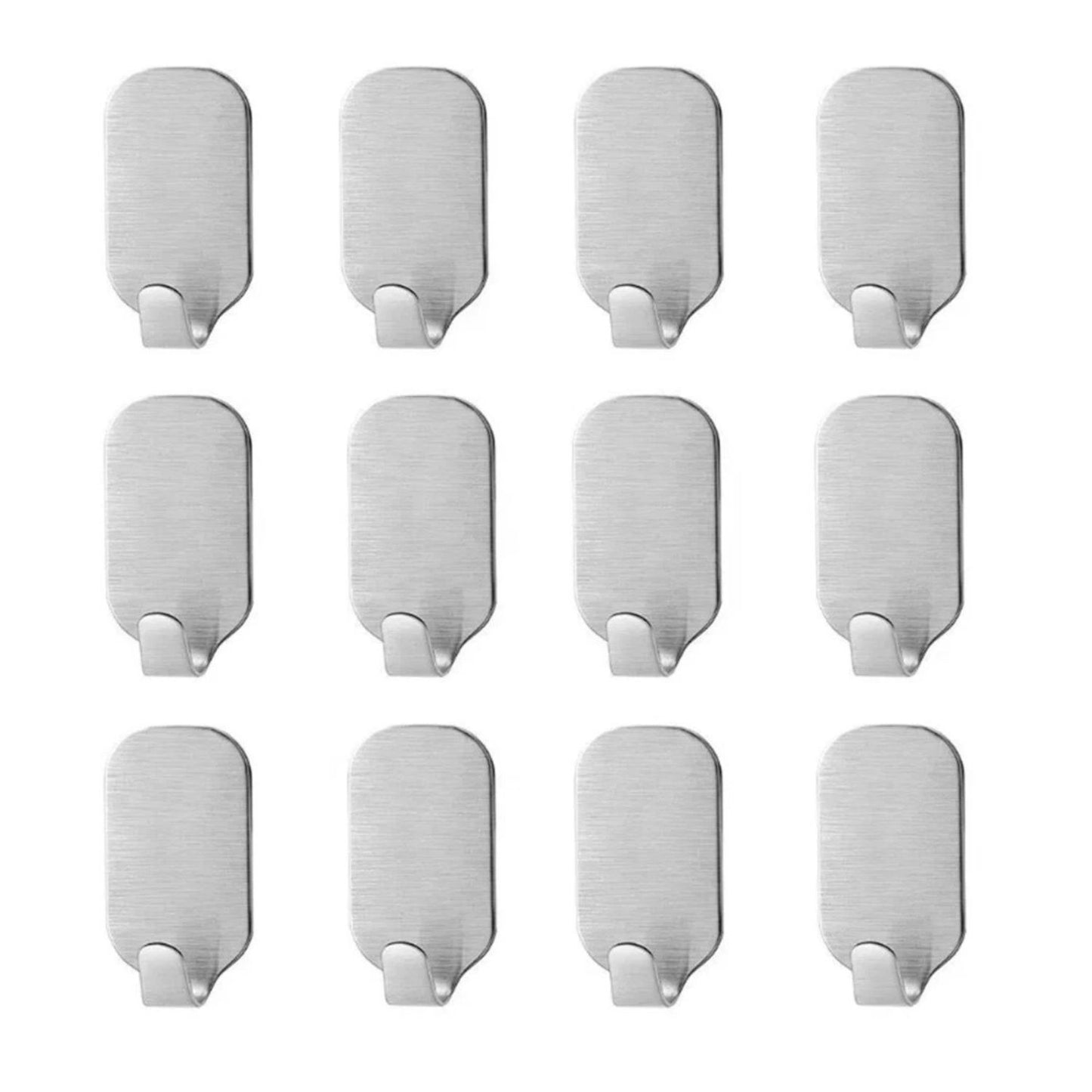 Home Collection Pack of 2 Self Adhesive Stainless Steel Wall Hooks