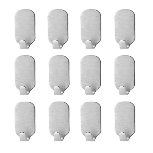 Home Collection Pack of 2 Self Adhesive Stainless Steel Wall Hooks