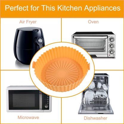 Home Collection Pack of 2 Reusable Silicone Air Fryer Liners for 2QT Air Fryers