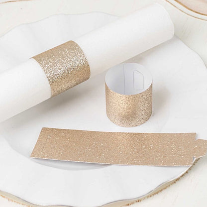 Home Collection 50Pack Disposable Glitter Paper Napkin Rings