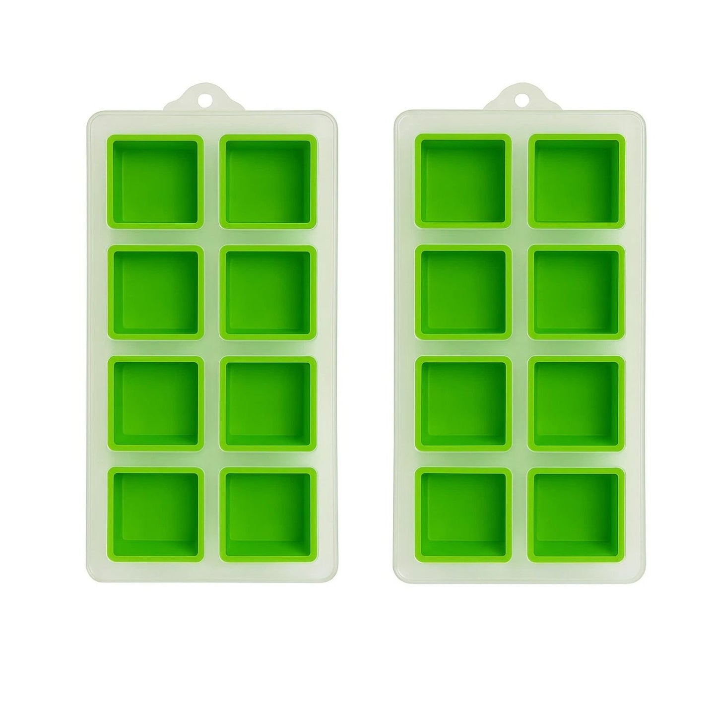 Home Collection Pack of 2 Jumbo Ice Cube Trays Green