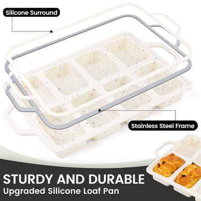 Home Collection Pack of 2 8-Cavity Mini Silicone Loaf Pans
