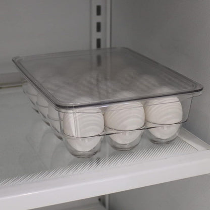 Home Collection Stackable Plastic Egg Holder for Refrigerator with Lid