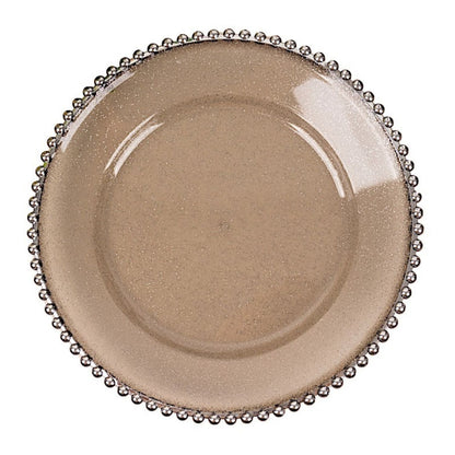 Home Collection 6-Pack Round Beaded Rim Charger Plates 12"