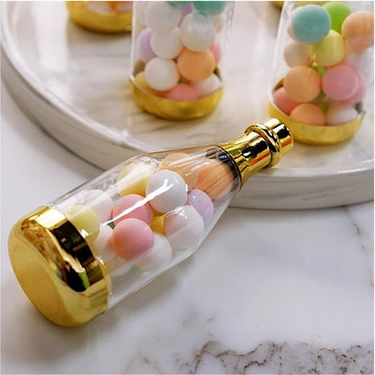 Home Collection Pack of 12 Mini Champagne Bottle Favor Clear and Gold 6"