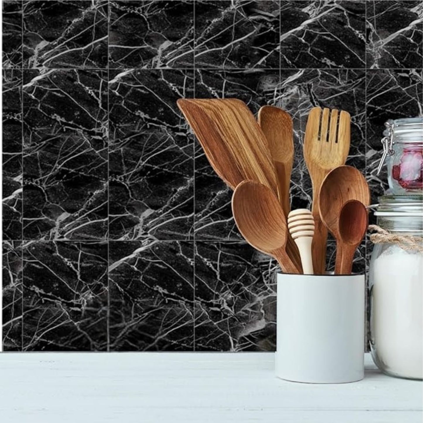 Home Collection 50Pcs Peel and Stick PVC Marble Wall Panels