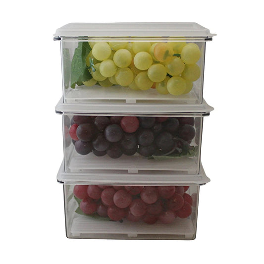 Home Collection Pack of 3 Airtight Food Storage Containers with Drain