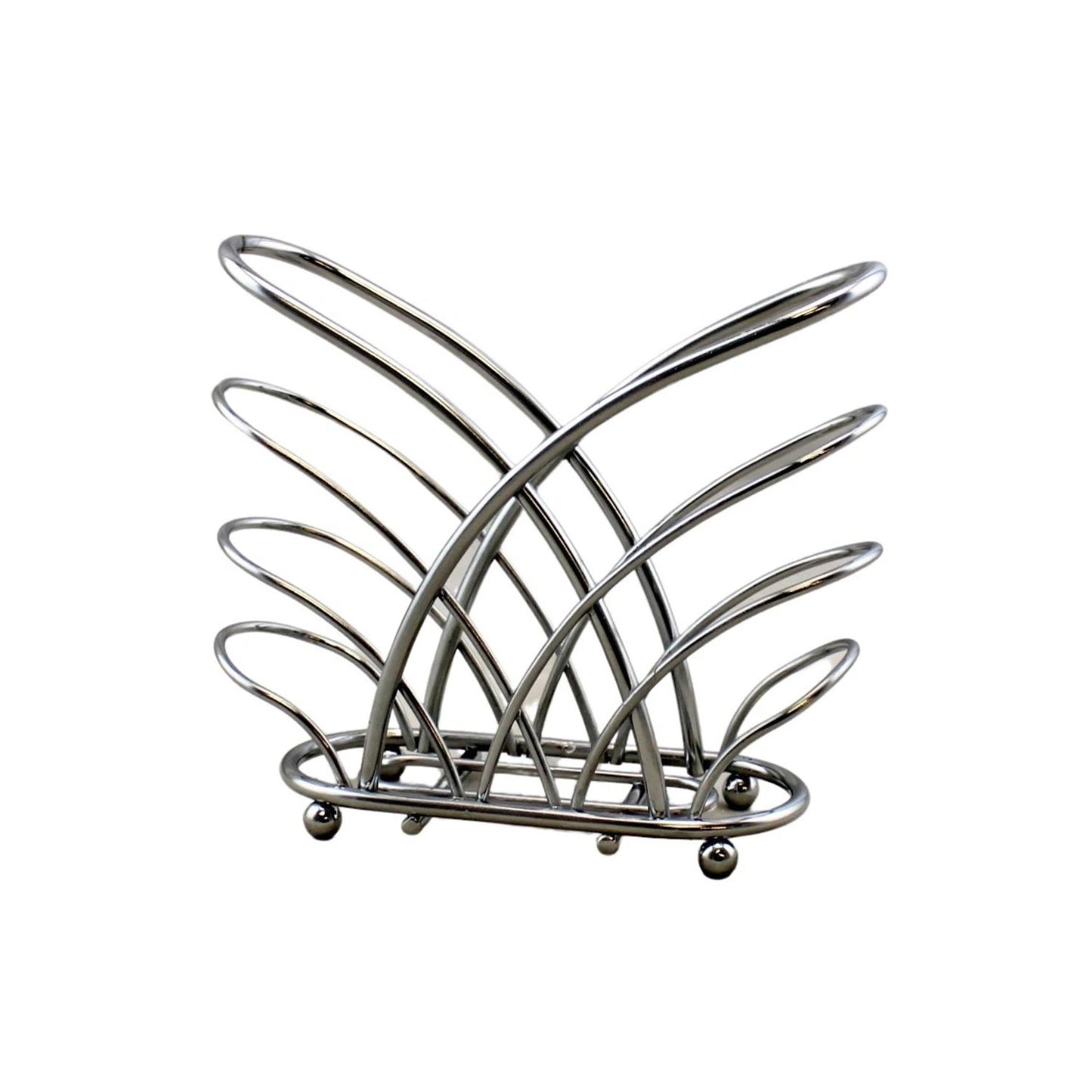 Home Collection Silver Chrome Metal Napkin Holder Crisscross Cocktail Table Stand