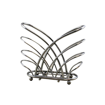 Home Collection Silver Chrome Metal Napkin Holder Crisscross Cocktail Table Stand