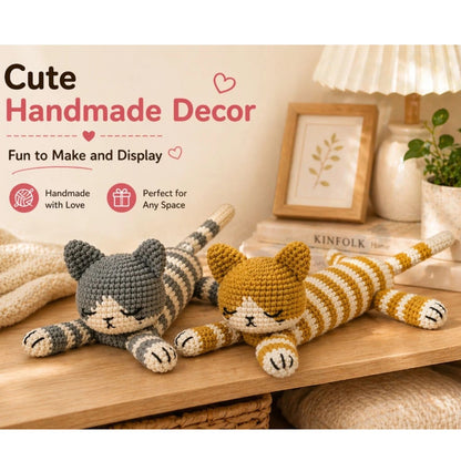 Home Collection  Pack of 2 Sleeping Cat Crochet Kit for Beginners