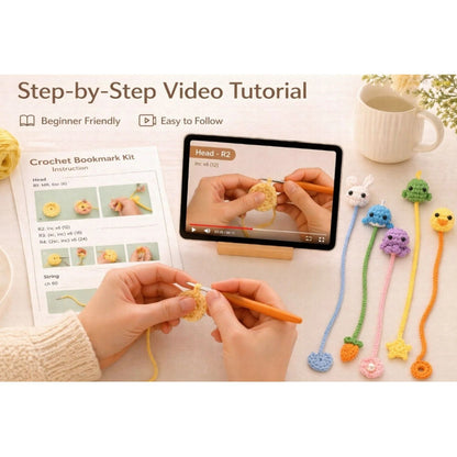 Home Collection Pack of 6 Animal Bookmark Crochet Kit for Beginners