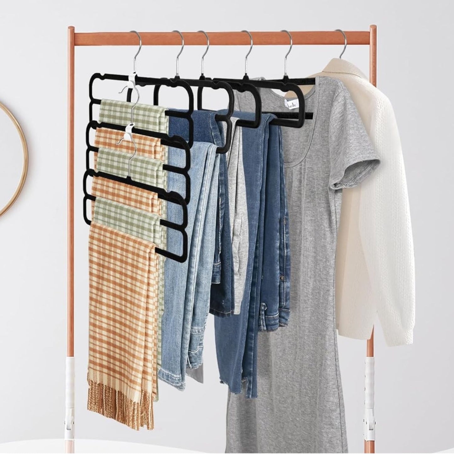 Home Collection Pack of 10 Non-Slip Slim Velvet Pant and Trouser Hangers