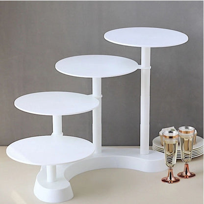 Home Collection 4 Tier White Plastic Cake Stand Cupcake Holder 17 Inch