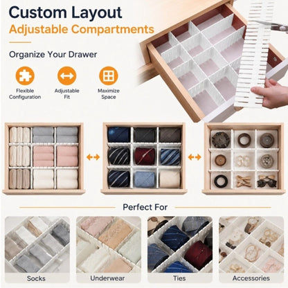 Home Collection Pack of 8 Adjustable Drawer Dividers Set DIY Storage Organizers