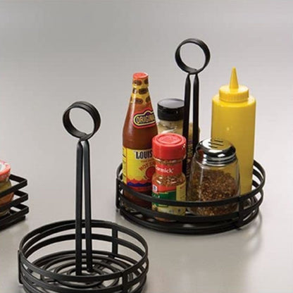 Home Collection Black Iron Metal Condiment Caddy with Card Holder