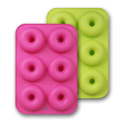 Home Collection 2-Pack Silicone Donut Molds (Green & Pink)