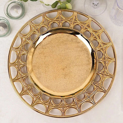 Home Collection Metallic Acrylic Plastic Charger Plates Gold 13 Inch