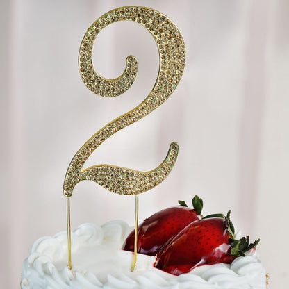 Home Collection Numbers Crystal Rhinestone Cake Topper 4.5 Inch