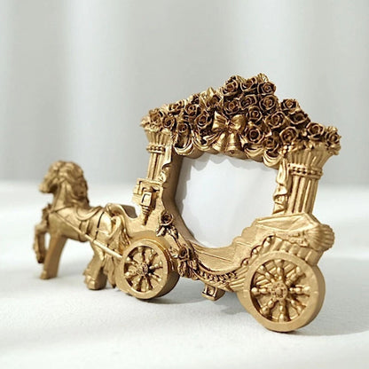 Home Collection Gold Horse Carriage Picture Frame 7"