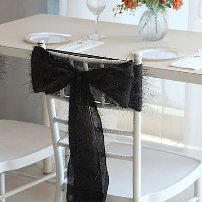 Home Collection 5Pcs Polyester Chair Sashes with Metallic Fringe