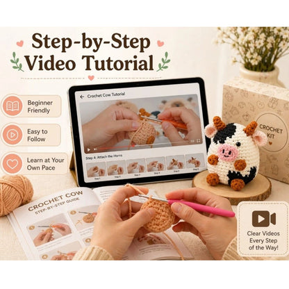 Home Collection Pack of 3 Cow and Capybara Crochet Kit for Beginners