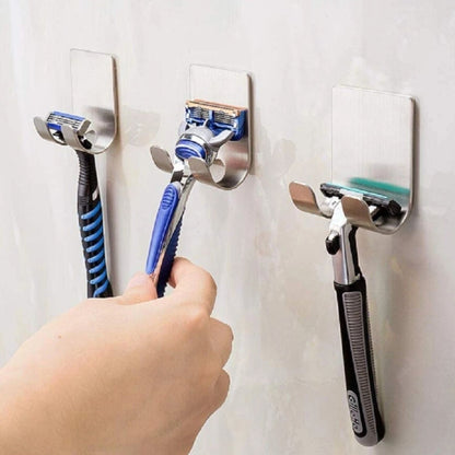 Home Collection Pack of 4 Adhesive Razor Holder Hooks