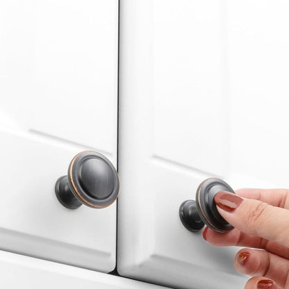 Home Collection Pack of 10 Round Cabinet Knobs Single-Hole Drawer Pulls for Kitchen