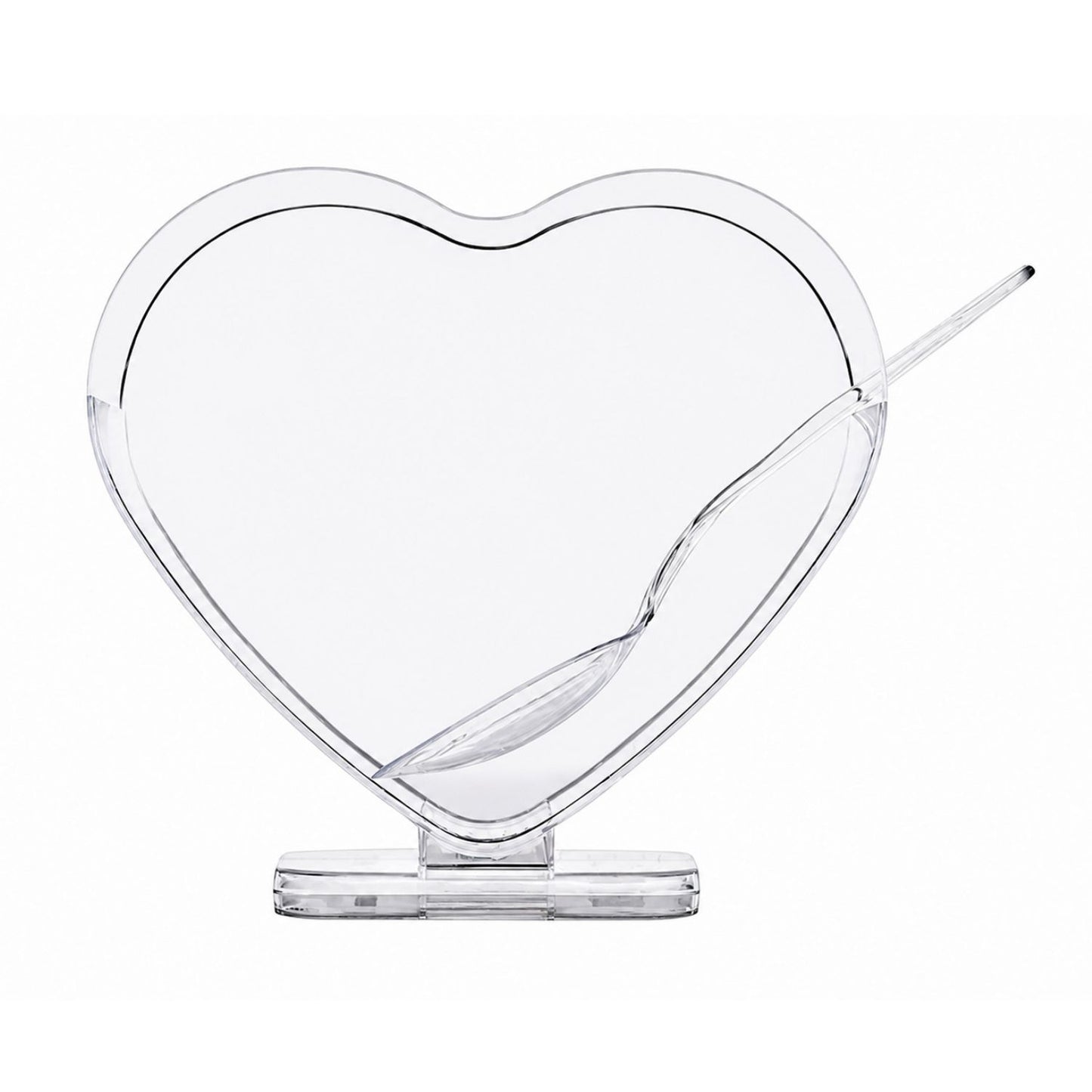 Home Collection  Pack of 24 2oz Clear Heart Shaped Mini Dessert Cups with Spoons