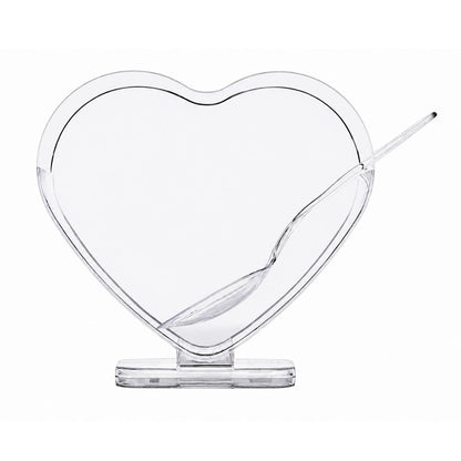 Home Collection  Pack of 24 2oz Clear Heart Shaped Mini Dessert Cups with Spoons