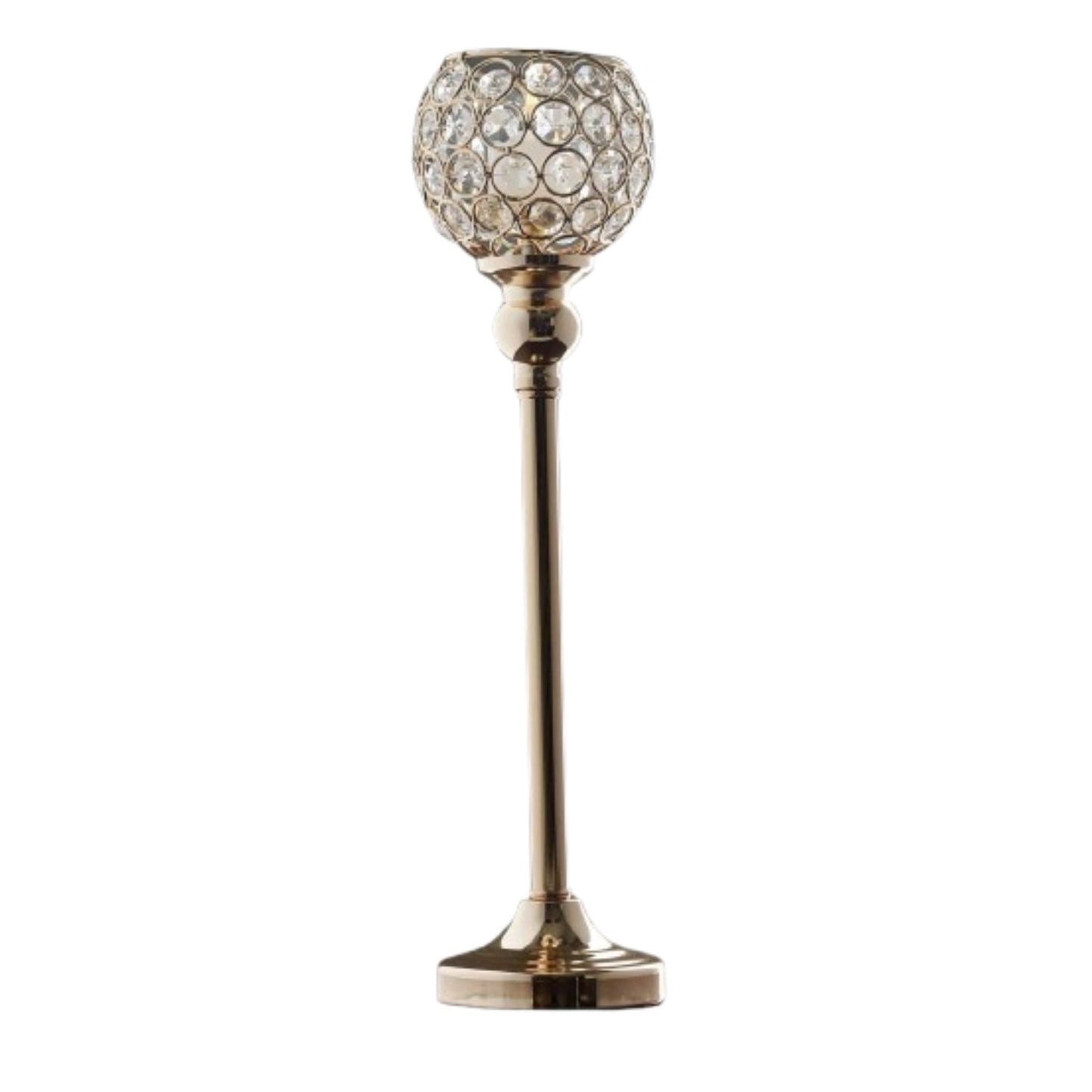 Home Collection Tall Beaded Ball Candle Holder Gold 16"