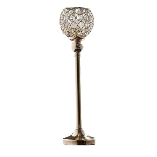 Home Collection Tall Beaded Ball Candle Holder Gold 16"