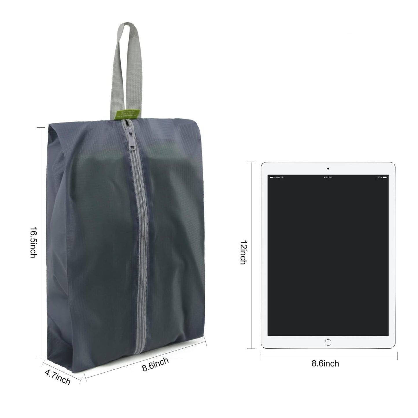 Home Collection Pack of 6 Travel Shoe Bags with Zipper and Handle