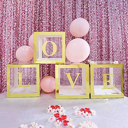 Home Collection Pack of 4 Gold Letter Stickers Backdrop 5"