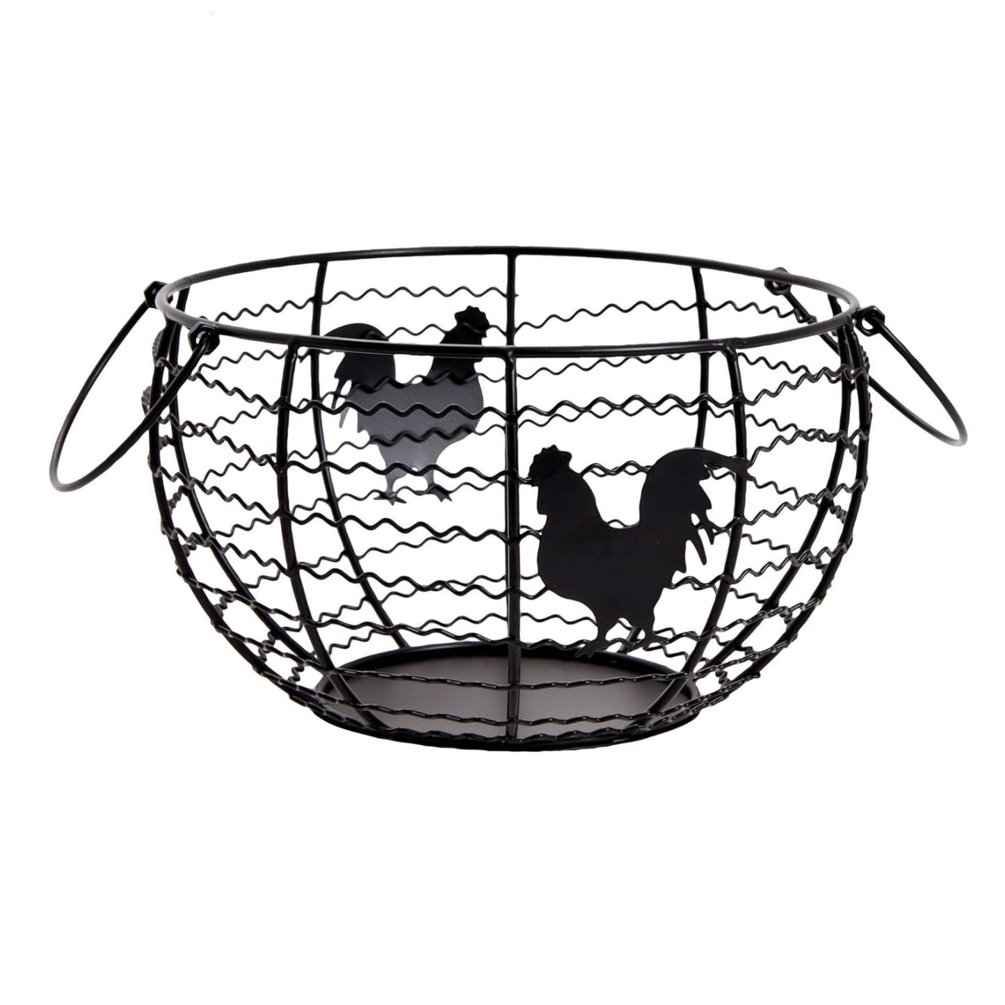 Home Collection Black Iron Farmhouse Egg Holder Basket