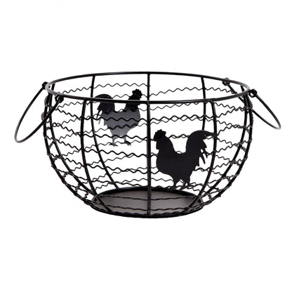 Home Collection Black Iron Farmhouse Egg Holder Basket