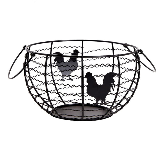 Home Collection Black Iron Farmhouse Egg Holder Basket
