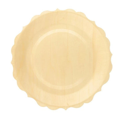 Home Collection 12-Pack 9" Natural Birch Wood Dinner Plates