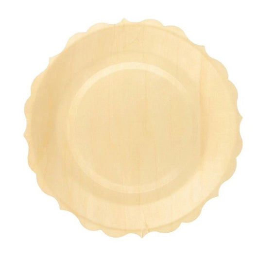 Home Collection 12-Pack 9" Natural Birch Wood Dinner Plates