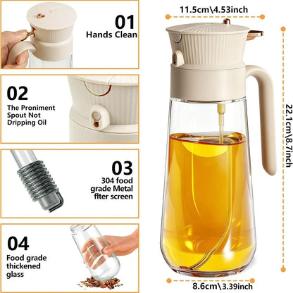Home Collection 2-in-1 Glass Olive Oil Sprayer and Dispenser