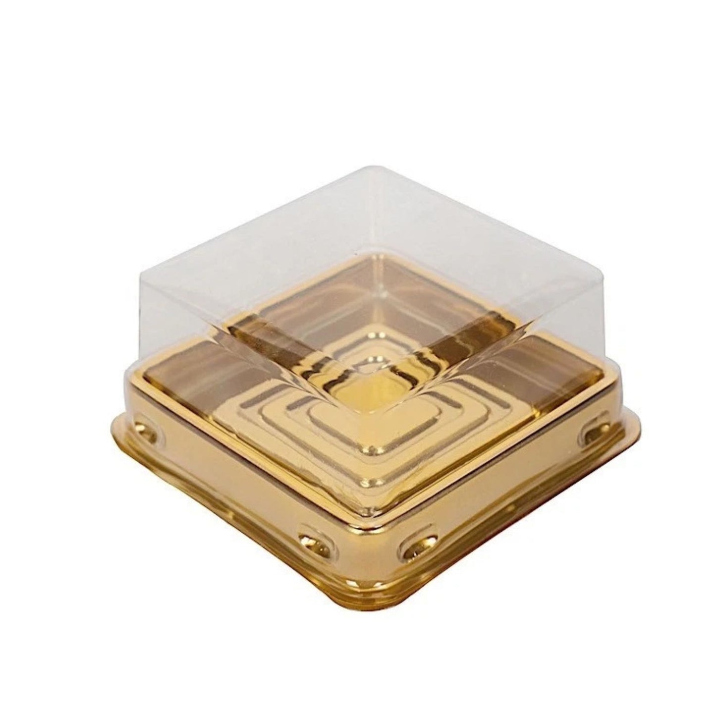 Home Collection Pack of 50 Square Gold Clear Mini Cupcake Boxes 3-Inch