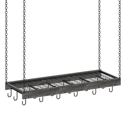 Home Collection Industrial Hanging Pot Rack with Hooks 35.4"