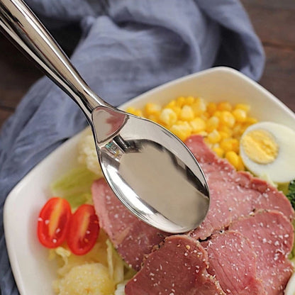 Home Collection Pack of 10 Heavy Duty Silver Plastic Serving Spoons 10"