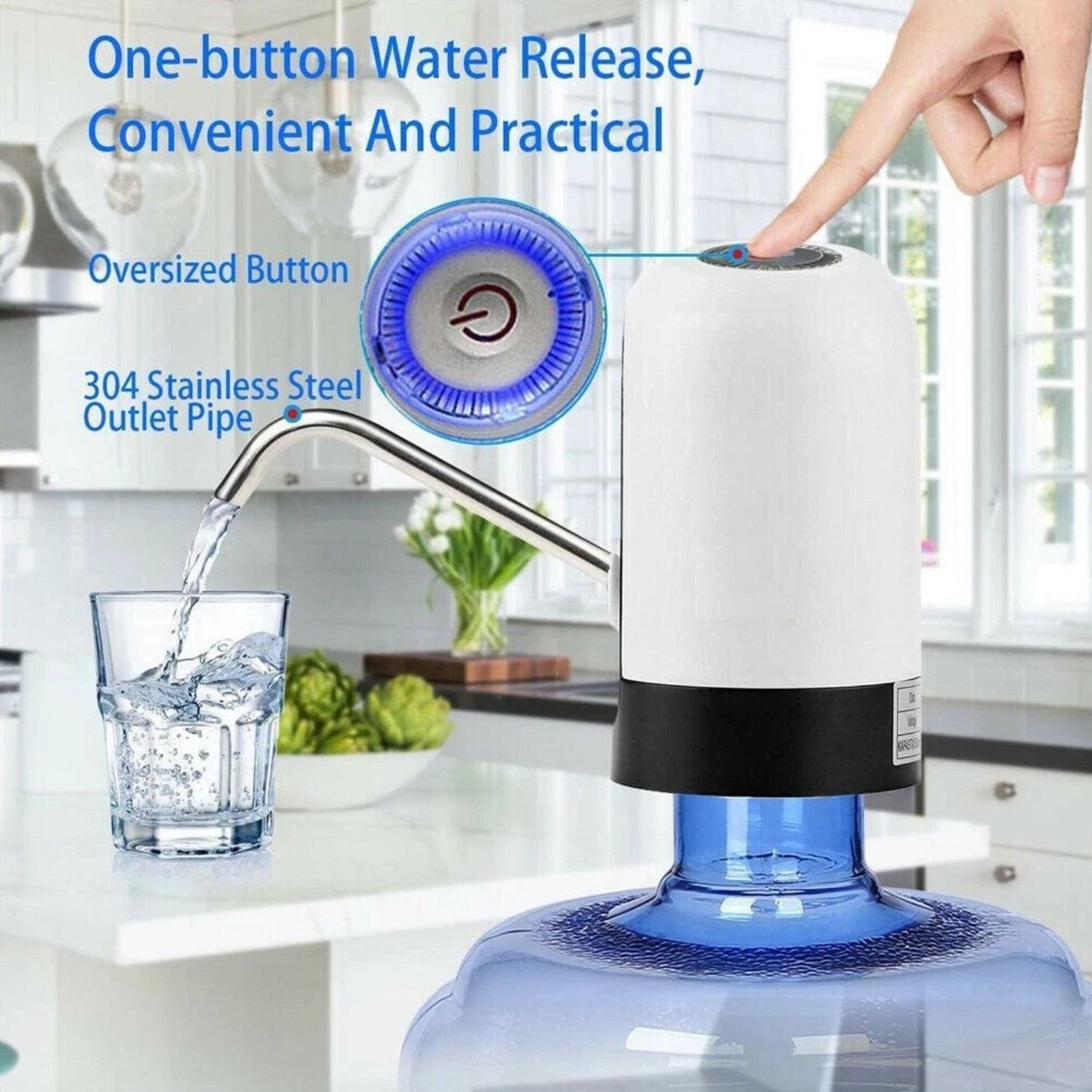 Home Collection Universal Electric Water Bottle Pump White