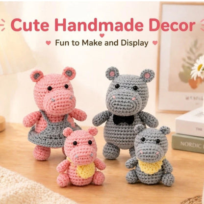 Home Collection Hippo Family Crochet Kit for Beginners