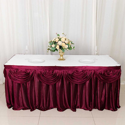 Home Collection Satin Classic Drape Table Skirt 29 Inch
