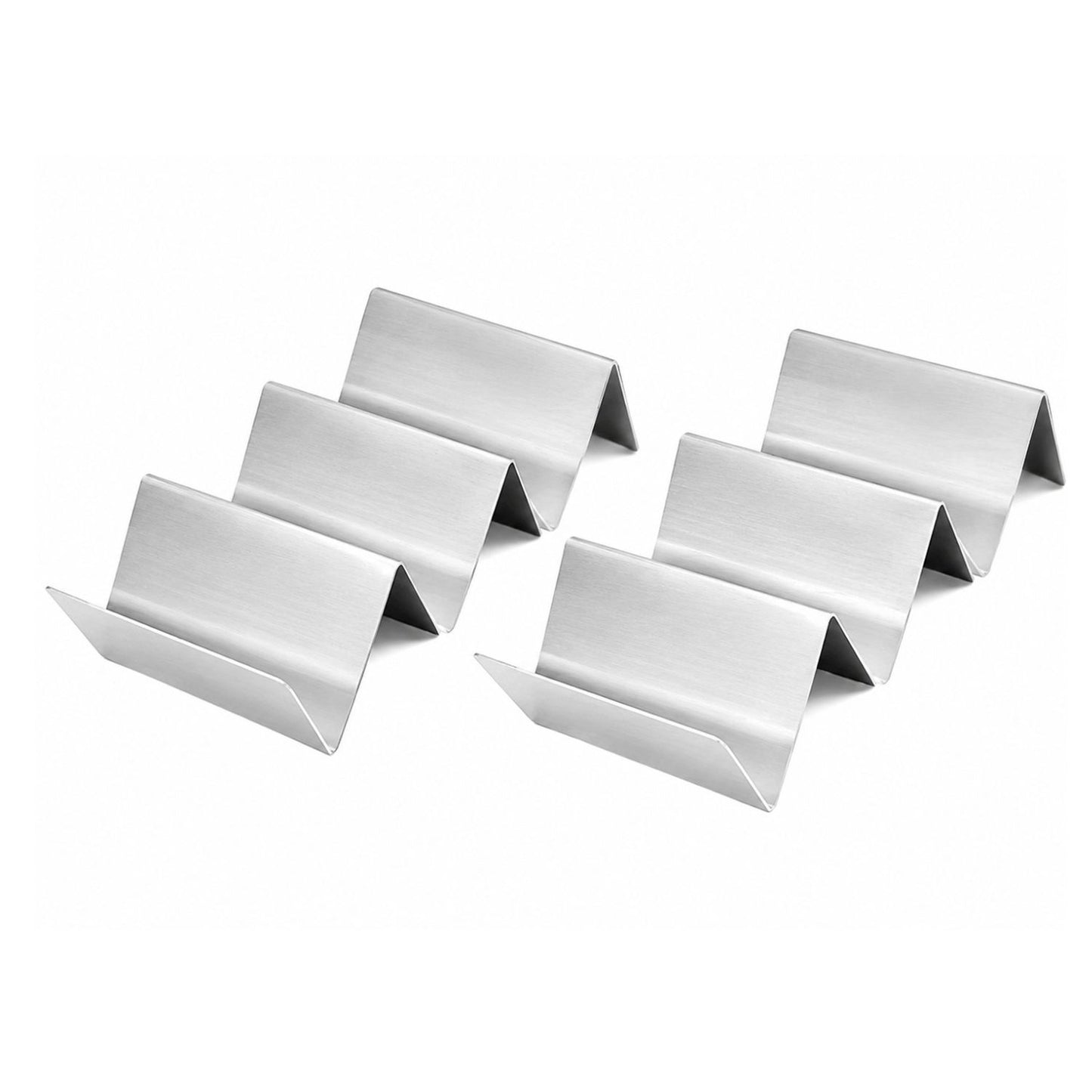 Home Collection Pack of 2 Stainless Steel Taco Holder Stand Truck Tray
