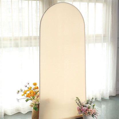 Home Collection Matte Fitted Spandex Round Top Wedding Arch Backdrop Stand Cover 6 ft