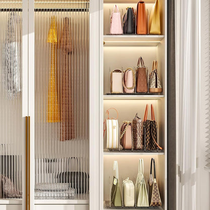 Home Collection Pack of 4 Clear Acrylic Purse Organizer for Closet Adjustable Shelf Dividers