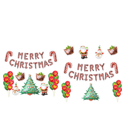 Home Collection Christmas Party Balloons Banner Set Santa Claus Xmas Tree